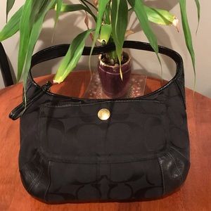 Coach Black Signature Hobo Bag